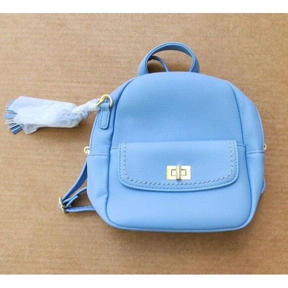 Pierre Loues Handbags - Pierre Loues PU Leather Crossbody Baby Blue Bag Backpack
